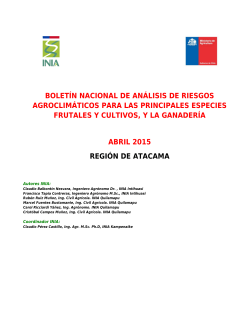 BOLETÃN NACIONAL DE ANÃLISIS DE RIESGOS