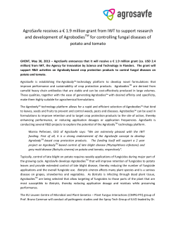 AgroSavfe receives a â¬ 1.9 million grant from IWT to support