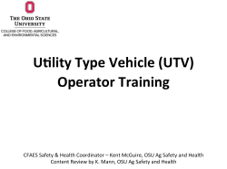 (UTV) Operator Training - Agricultural Safety & Health Program