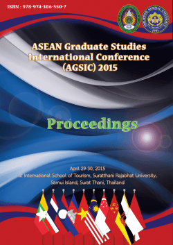 Proceedings of AGSIC 2015 - ASEAN Graduate Studies