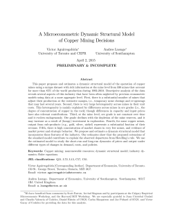 A Microeconometric Dynamic Structural Model of Copper Mining