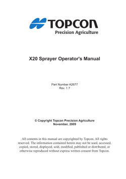 X20 Sprayer Operator`s Manual