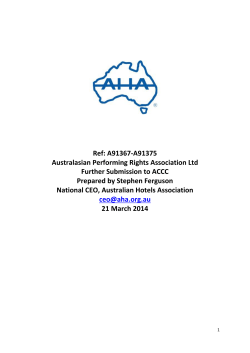 March, 2014 â ACCC APRA - Australian Hotels Association