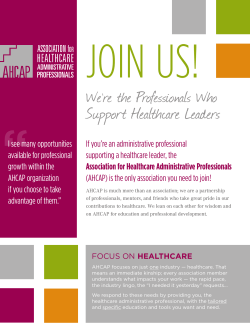 Membership Brochure - Association for Healthcare