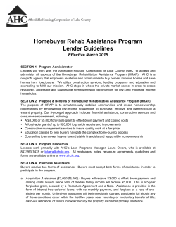 HRAP Lender Guidelines - Affordable Housing Corporation of Lake