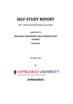SELF-STUDY REPORT - Ahmedabad University