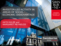 investor-led activity in areas of socio- economic
