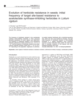 A previous Australian study - Australian Herbicide Resistance