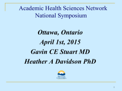 Ottawa, Ontario April 1st, 2015 Gavin CE Stuart MD Heather A