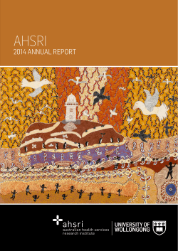 AHSRI Annual Report - Australian Health Services Research Institute