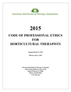 AHTA Code of Ethics for Horticultural Therapists