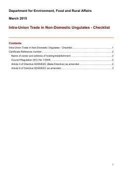 Intra-Union Trade in Non-Domestic Ungulates - Checklist