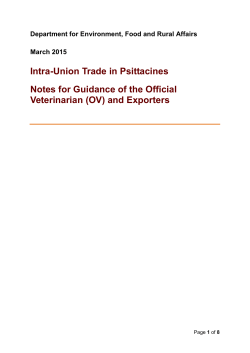 Intra-Union Trade in Psittacines Notes for Guidance of the