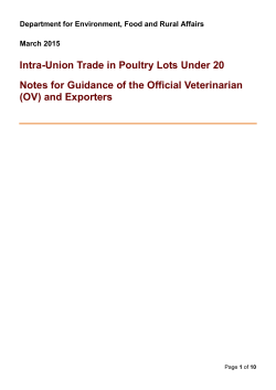 Intra-Union Trade in Poultry Lots Under 20 Notes for
