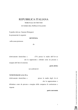 Tribunale Treviso 24 marzo 2015