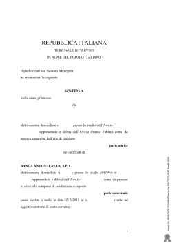 Tribunale Treviso 5 febbraio 2015
