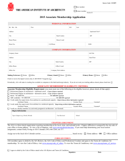 2015 Associate Membership Application