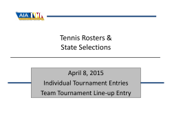 State Team/Individual Tournament Entry Instructions