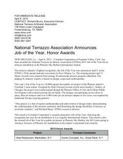 National Terrazzo Association Announces Job of the Year, Honor