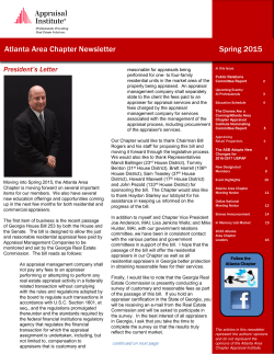 Latest Chapter Newsletter - Atlanta Area Chapter of the Appraisal