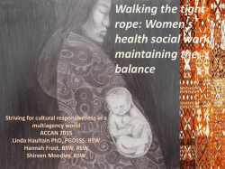 Walking the tight rope: Women`s health social work, maintaining the