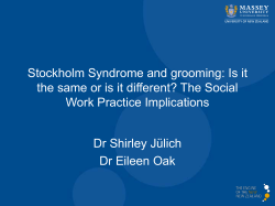 Stockholm Syndrome and grooming: Is it the same or is it different