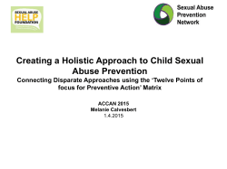 Creating a Holistic Approach to Child Sexual Abuse Prevention