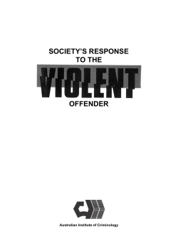 Society`s Response to the Violent Offender