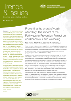 Preventing the onset of youth offending
