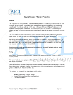 Course Progress Policy and Procedure