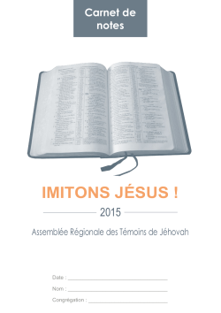 AssemblÃ©e 2015 - Imitons JÃ©sus