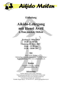 Einladung Aikido-Lehrgang mit Henri Avril 6. Dan