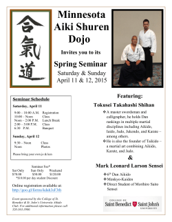 Minnesota Aiki Shuren Dojo Invites you to its Spring Seminar