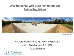 Ohio Horizontal Well Sites: Past History and Future Regulations