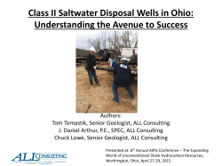 Class II Saltwater Disposal Wells in Ohio: Understanding the