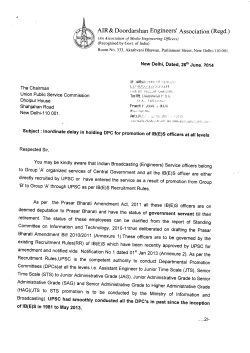 Association writes to UPSC for DPCs