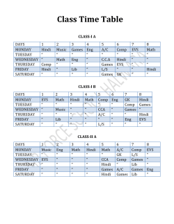 Class Time Table - Air Force School, Halwara