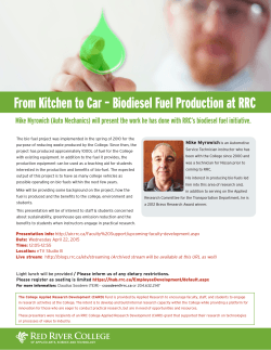 From Kitchen to Car â Biodiesel Fuel Production at RRC