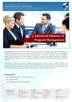 Advanced Diploma of Program Management Practice