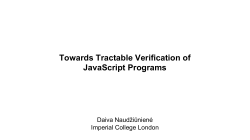 Towards Tractable Verification of JavaScript Programs