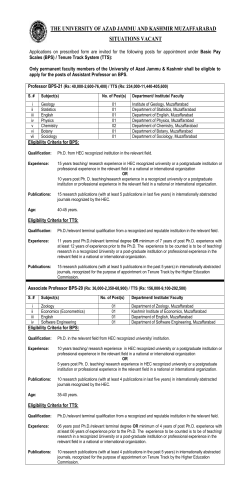 THE UNIVERSITY OF AZAD JAMMU AND KASHMIR