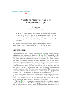 A Note on Omitting Types in Propositional Logic Introduction