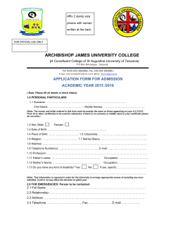 application form b - ARCHBISHOP JAMES UNIVERSITY COLLEGE