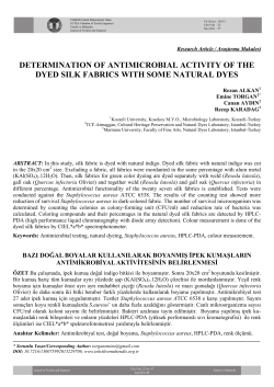 determination of antimicrobial activity of the dyed silk fabrics with