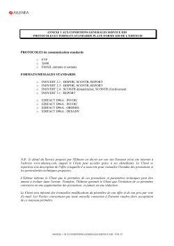 Annexe protocoles et standards EDI Akanea DÃ©veloppement