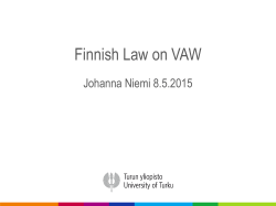 Finnish Law on VAW - Suomen Akateemiset Naiset