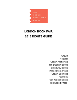 LONDON BOOK FAIR 2015 RIGHTS GUIDE
