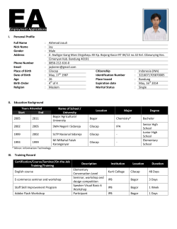 I. Personal Profile Full Name : Akhmad Jazuli Nick Name : Jay
