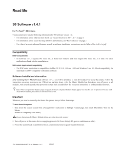 S6 Software v1.4.1 Read Me - akmedia.[bleep]digidesign.