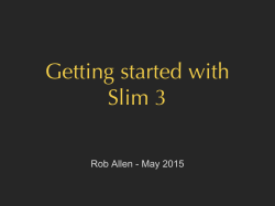 Getting started with Slim 3